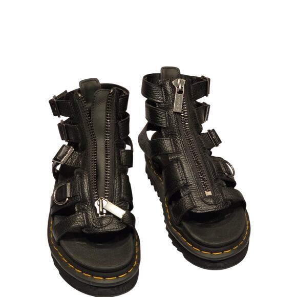 Free People Dr. Martens Olson Zipped Leather Strap Sandals Gladiator | 8 EUC - Picture 2 of 13